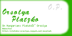 orsolya platzko business card